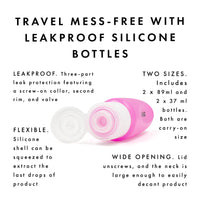 Leakproof Silicone Travel Bottles (4-Piece Mixed Size Set)