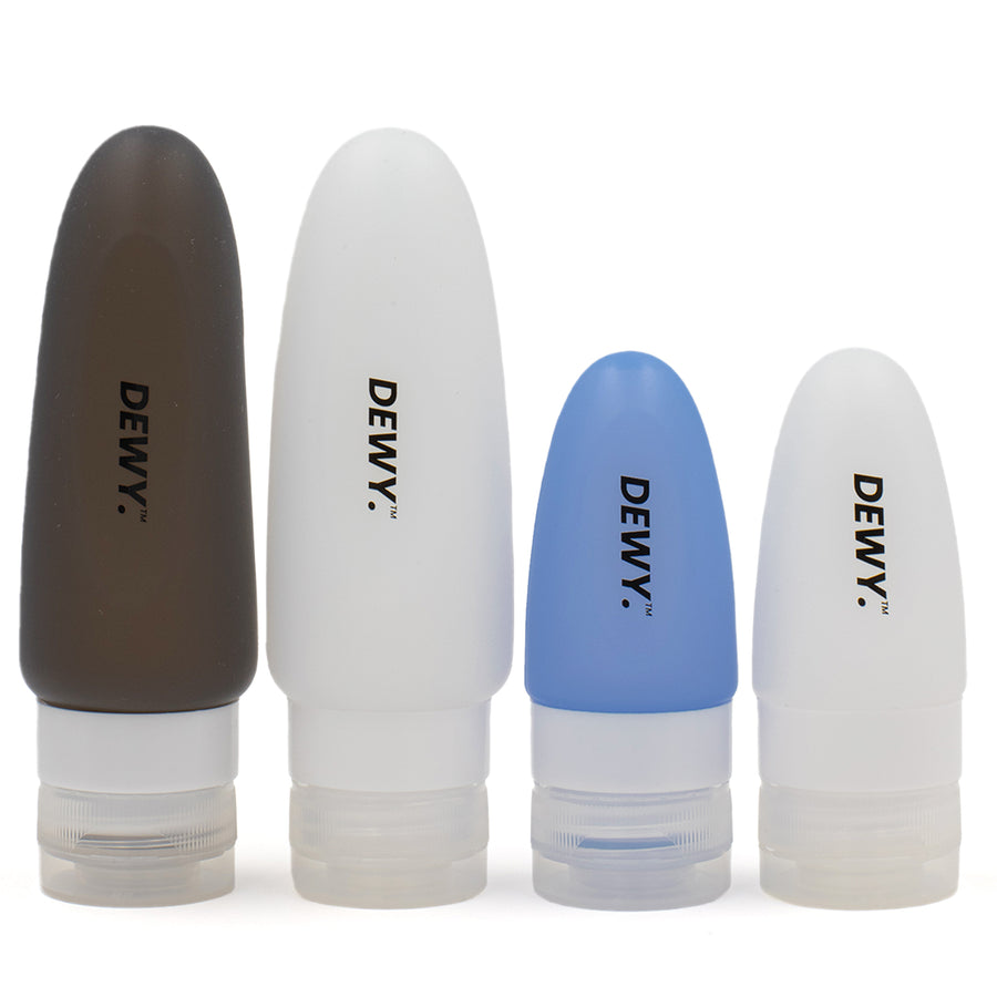 Leakproof Silicone Travel Bottles (4-Piece Mixed Size Set)