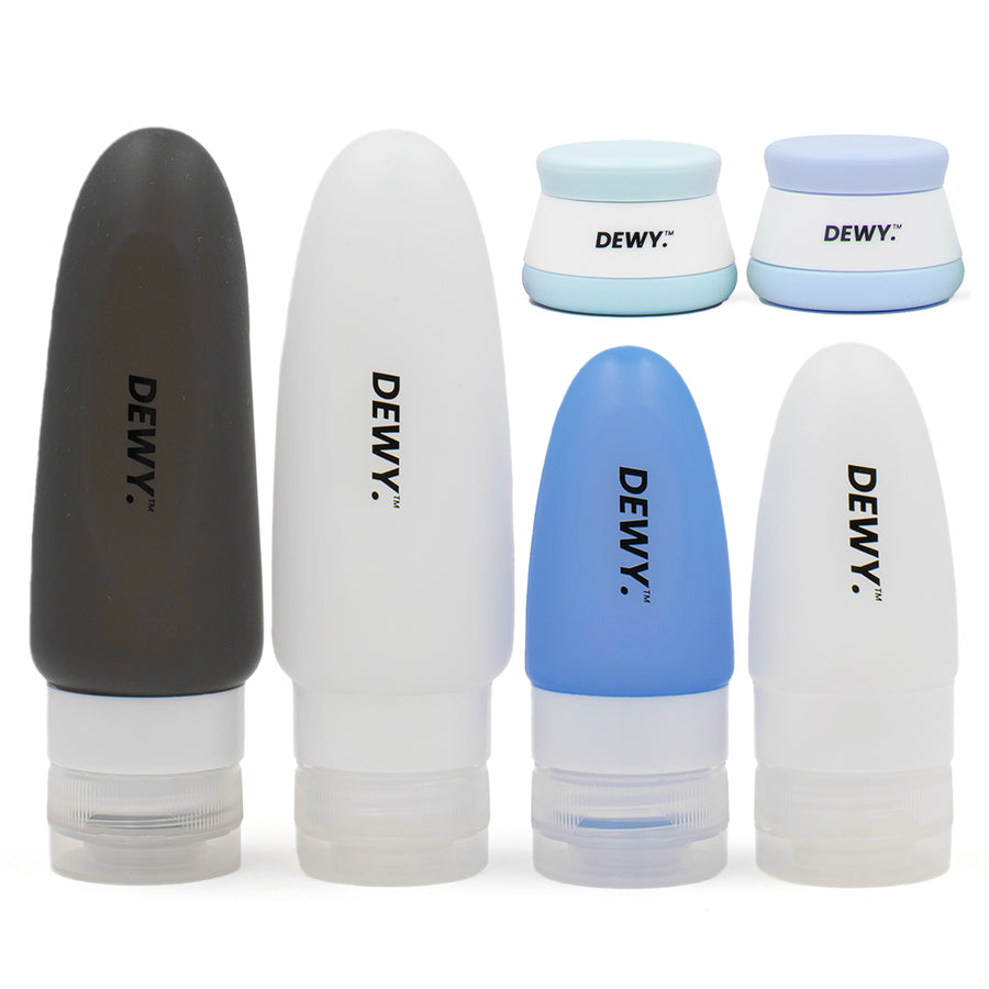 Leakproof Silicone Travel Bottle & Cream Jar Set (6 Pieces)